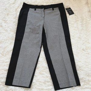 ZAc and Rachel Pants Womens 10 Black White‎ Check Cropped Leg NWT 12951